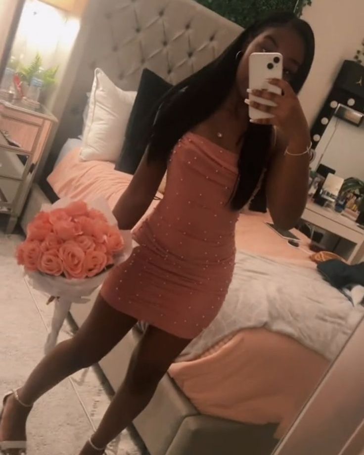 Pretty Sheath Spaghetti Straps Pink Short Mini Formal 8th Grade Homecoming Dresses Summer Middle School Hoco Dress Homecoming Outfits DH814