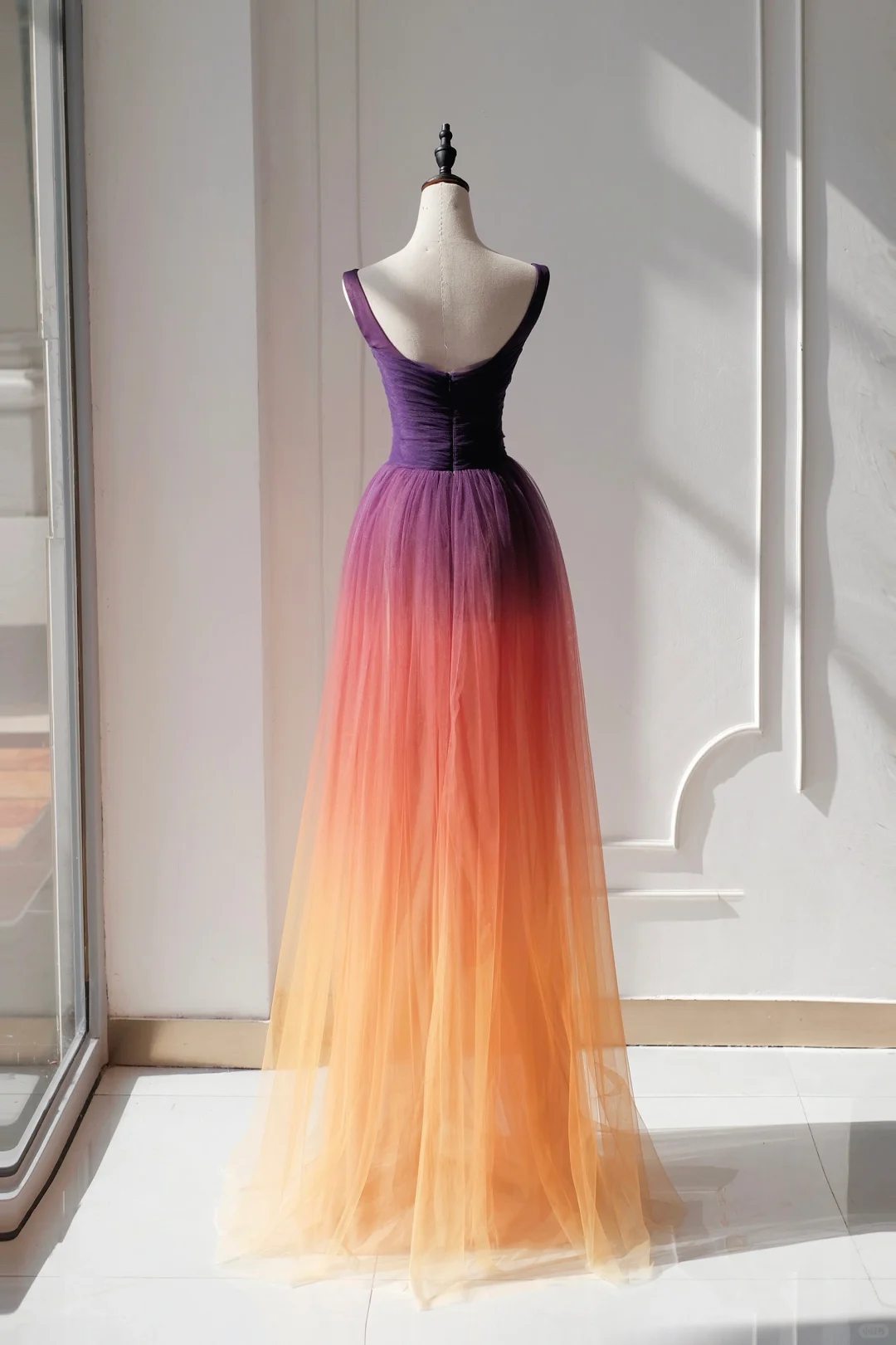 Elegantes A-Linien-Ballkleid mit quadratischem Ausschnitt und traubenfarbenem Tüll, Partykleid, Sommerkleid zum 20. Geburtstag, Outfits zum 18. Geburtstag, Kleider für den DH887