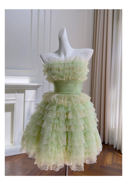 Cute Ball Gown Spaghetti Straps Mint Green Short Homecoming Dress Summer Middle School Formal 8th Grade Hoco Dresses Summer Homecoming Outfits DH88