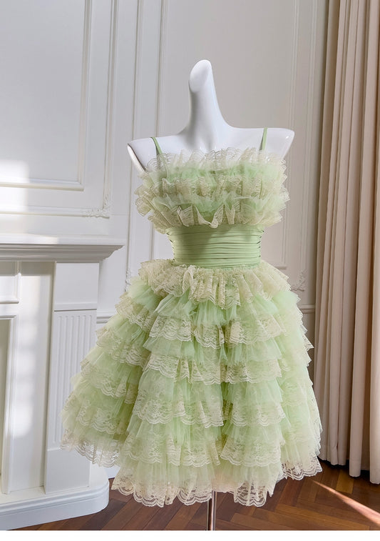 Cute Ball Gown Spaghetti Straps Mint Green Short Homecoming Dress Summer Middle School Formal 8th Grade Hoco Dresses Summer Homecoming Outfits DH88