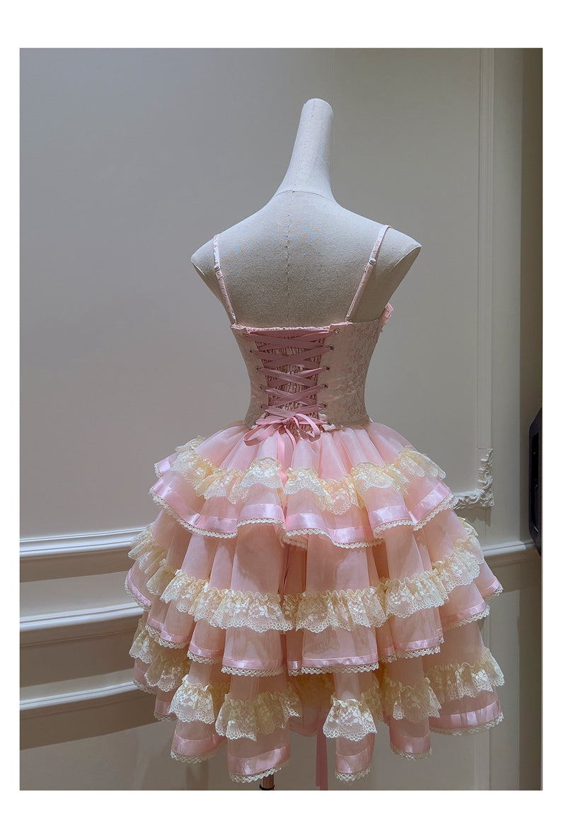 Cute Ball Gown Spaghetti Straps Pink Short Homecoming Dress Summer Middle School Formal 8th Grade Hoco Dresses Summer Homecoming Outfits DH89