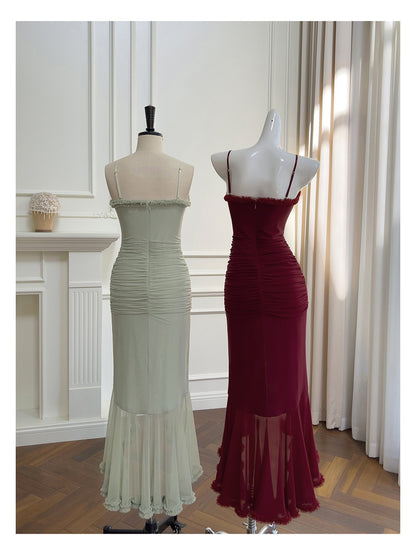 Elegant High Low Spaghetti Straps Sleeveless Long Evening Party Gowns Evening Formal Dresses Prom Dress DH90