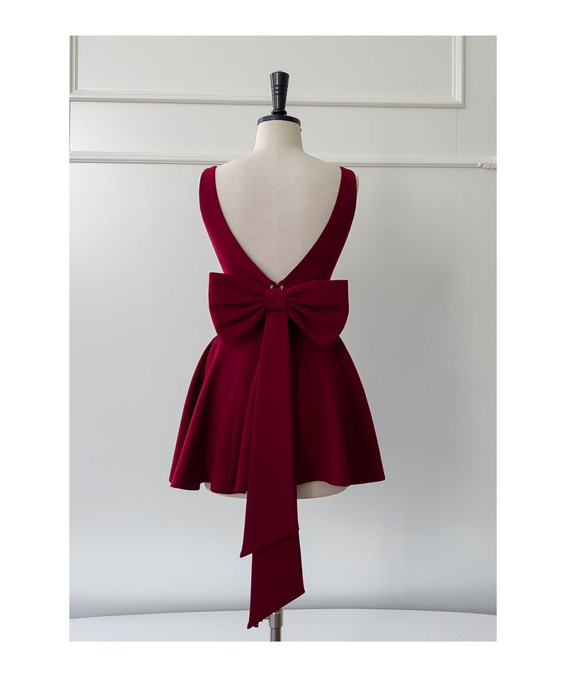 Cute A line Square Neck Short Burgundy Formal 8th Grade Homecoming Dresses Summer Middle School Hoco Dress Homecoming Outfits DH91