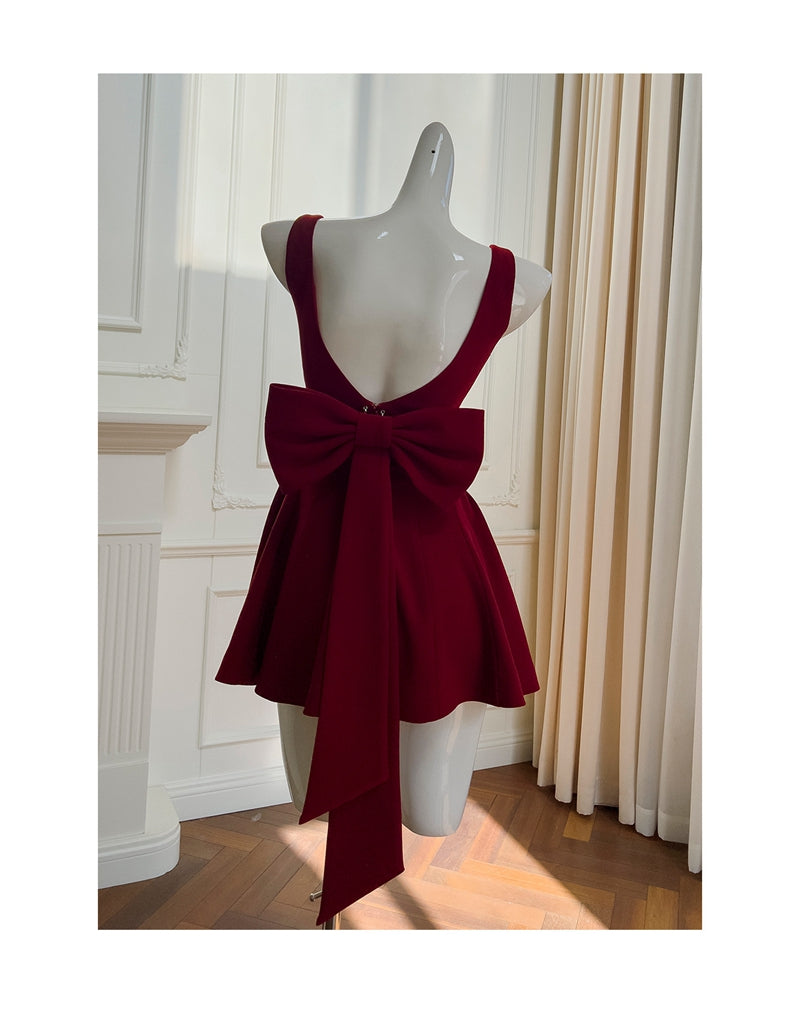 Cute A line Square Neck Short Burgundy Formal 8th Grade Homecoming Dresses Summer Middle School Hoco Dress Homecoming Outfits DH91