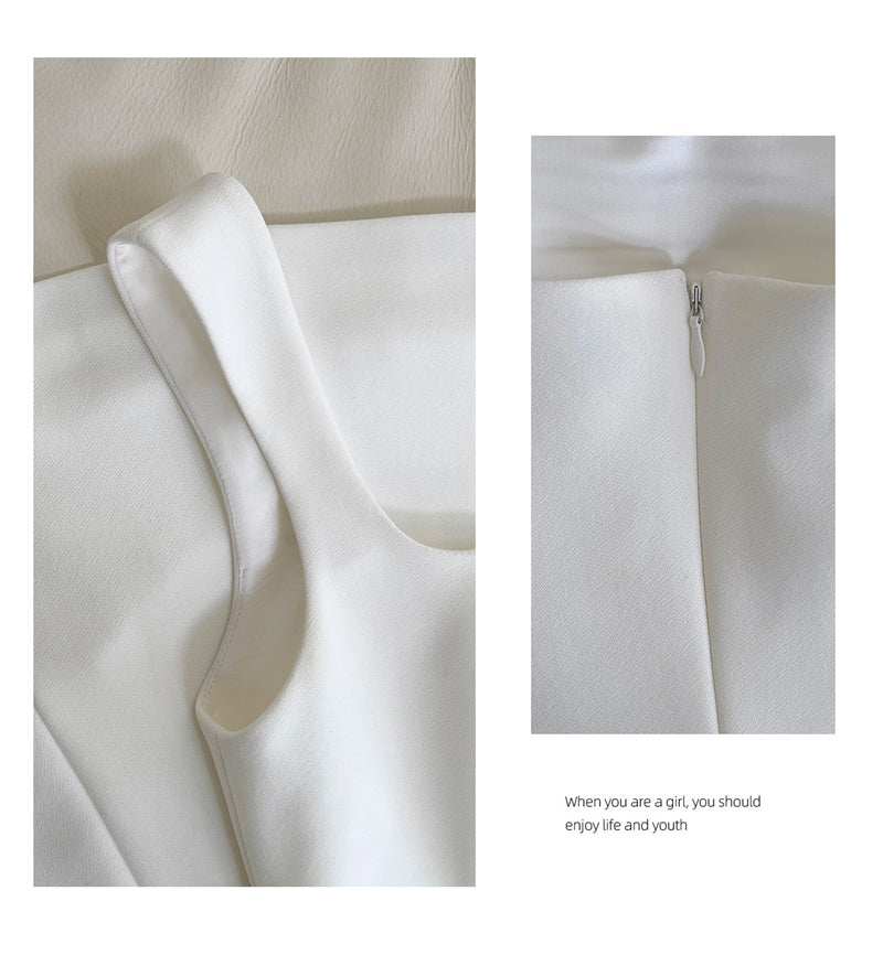 Cute A line Square Neck Short White Formal 8th Grade Homecoming Dresses Summer Middle School Hoco Dress Homecoming Outfits DH92