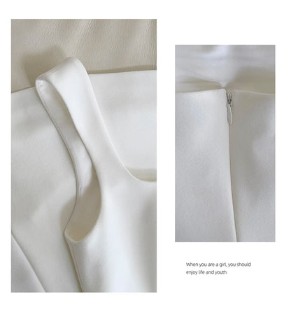 Cute A line Square Neck Short White Formal 8th Grade Homecoming Dresses Summer Middle School Hoco Dress Homecoming Outfits DH92
