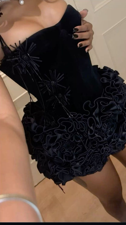Sexy Sheath Halter Black Sleeveless Mini Short Formal 8th Grade Homecoming Dresses Summer Middle School Hoco Dress Homecoming Outfits Birthday Outfit DH988