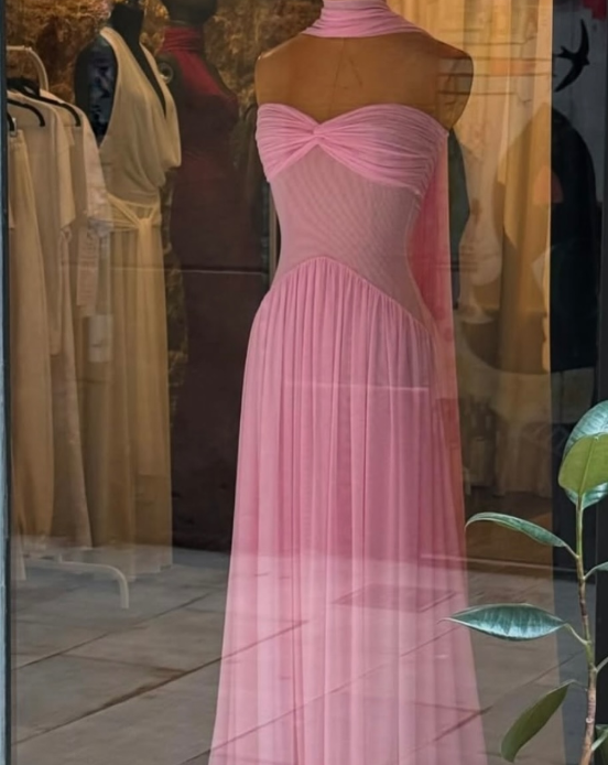 Elegant A Line Sweetheart Pink Chiffon Long Prom Dresses Party Dress Summer 20th Birthday Outfits 18th Birthday Dresses DH989