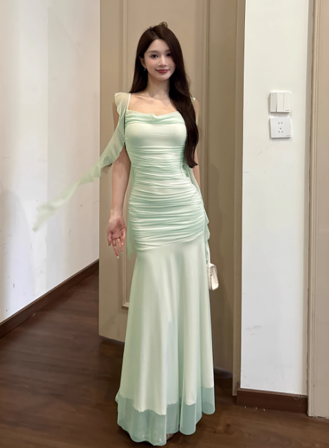 Robe de bal courte à bretelles spaghetti, gris argenté, robe de soirée courte, robe de bal Hoco DH2684