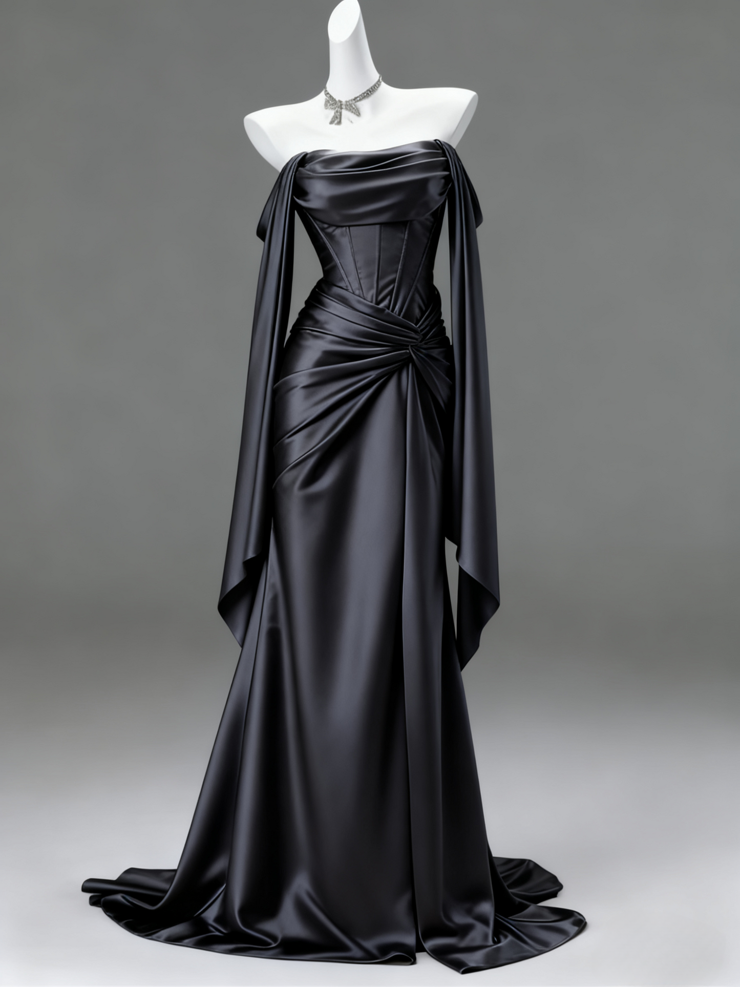 Elegant Sheath Light Champagne Long Prom Dresses; Satin Light Champagne  Evening Dresses DP04009