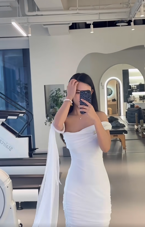 Elegant Mermaid White Long Prom Dresses One -shoulder Chiffon White Wedding Guest Dresses DP04024