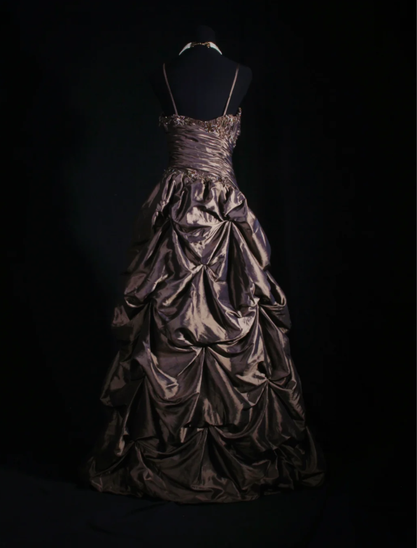 Elegant Spaghetti Straps A-Line Long Prom Dresses, Satin Sleeveless Chocolate Dresses, Sweet 16 Dresses DP04052