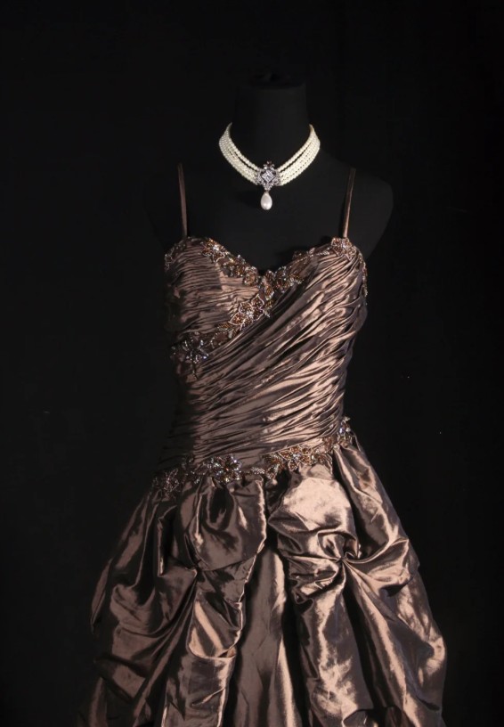 Elegant Spaghetti Straps A-Line Long Prom Dresses, Satin Sleeveless Chocolate Dresses, Sweet 16 Dresses DP04052