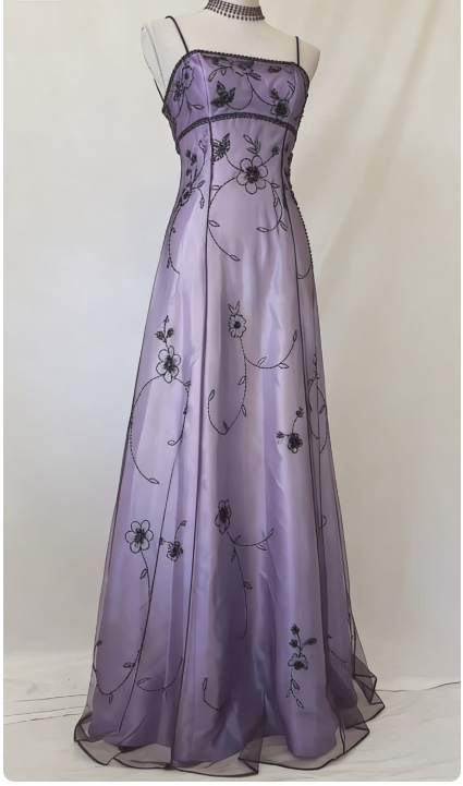 Elegant Spaghetti Straps Imperial Long Prom Dresses Satin Chiffon Beaded Blue Evening Dresses Sleeveless Formal Dresses DP04078