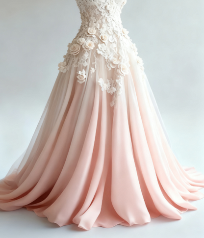 Glam A-Line Long Prom Dresses Chiffon Appliques Pink Evening Dresses Sleeveless Pink Birthday Dresses DP04089