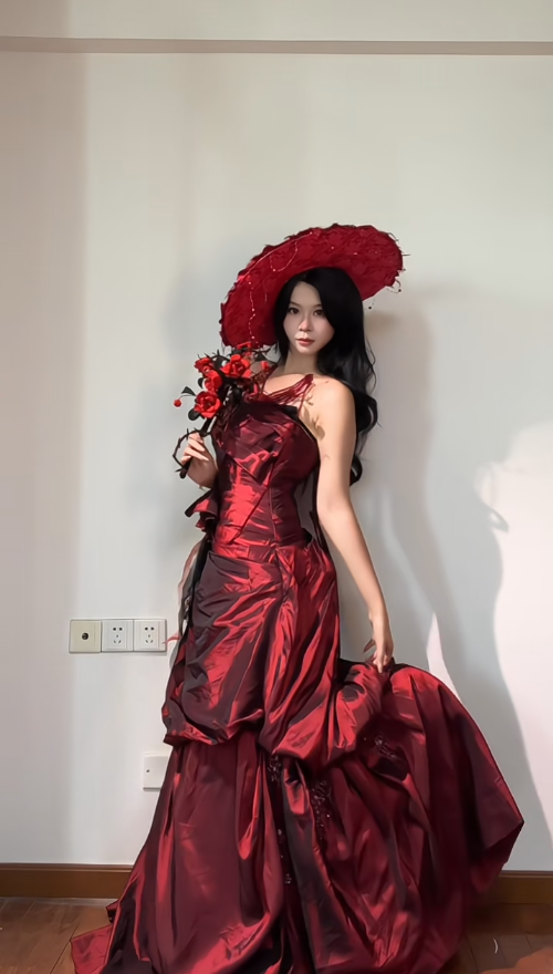 Fairy Strapless A-Line  Long Prom Dresses Satin Burgundy  Birthday Dresses Sleeveless Evening Dresses DP04103