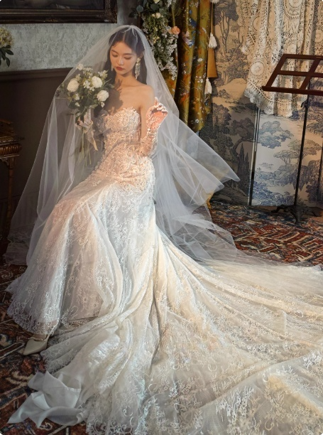 Timeless Sweetheart Sheath Long Wedding Dresses Lace Appliques White Bridal Dresses Sleeves Bridal Gowns DP04130