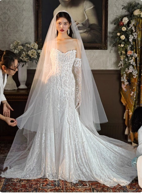 Timeless Sweetheart Sheath Long Wedding Dresses Lace Appliques White Bridal Dresses Sleeves Bridal Gowns DP04130