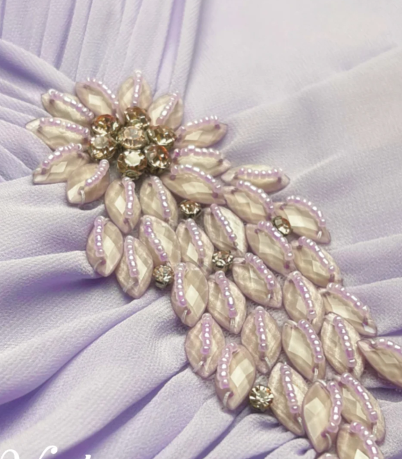 Elegant Sheath Long Prom Dresses Chiffon Lilac Mother of the Bride Dresses DP04146