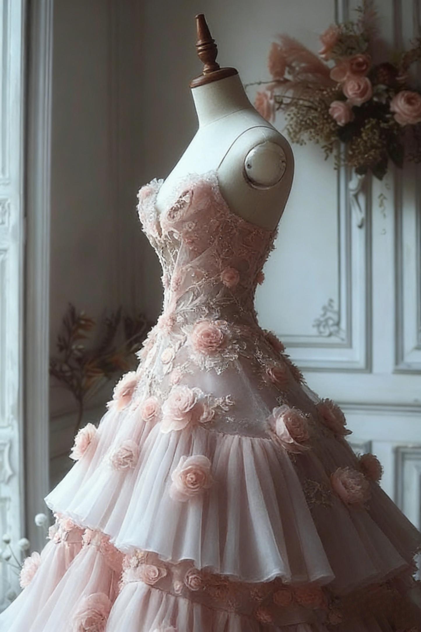 Cute Sweetheart Ball Gowns Long Prom Dresses Tulle Pink Quinceanera Dresses Sleeveless Sweet 16 Dresses  DP04152