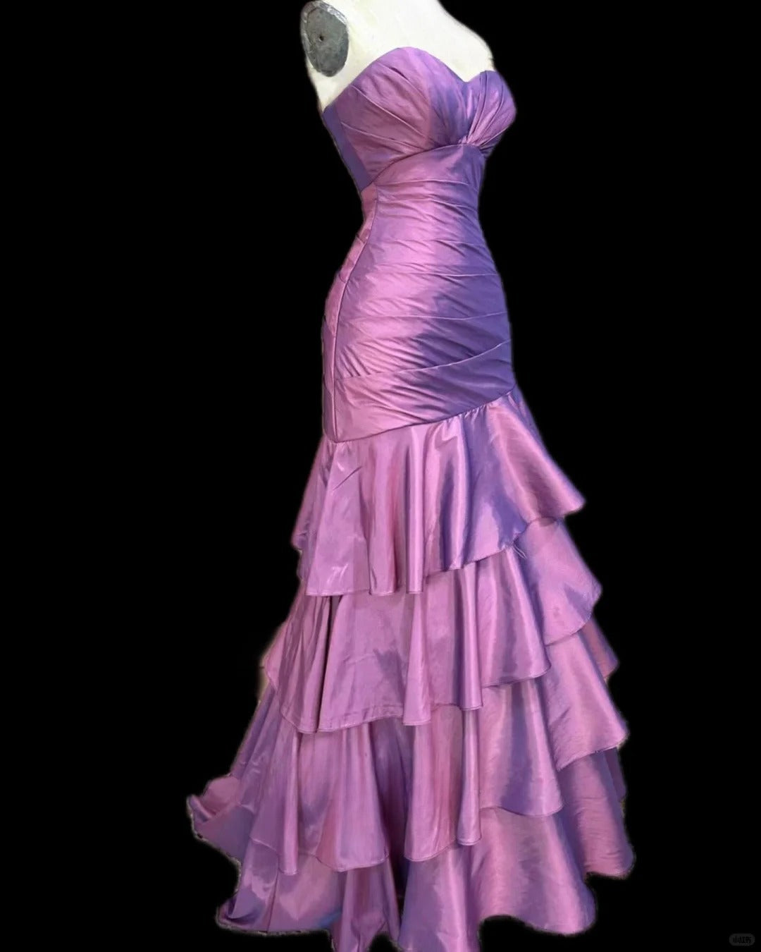 Elegant Sweetheart Mermaid Long Prom Dresses Satin Purple Evening Gowns Sleeveless Formal Dresses DP04180