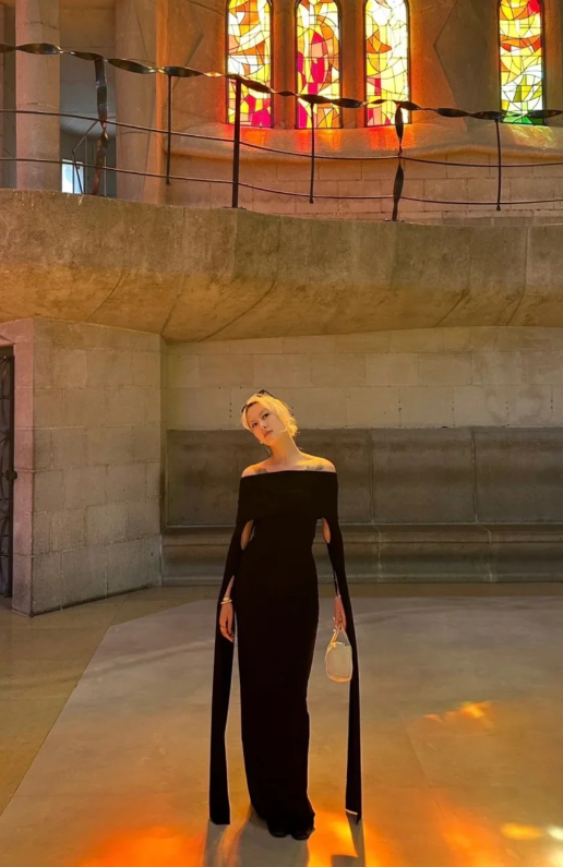 Sparkly Off-shoulder Sheath Long Prom Dresses Chiffon Black Evening Dresses Sleeves Black Christmas Dresses DP04227