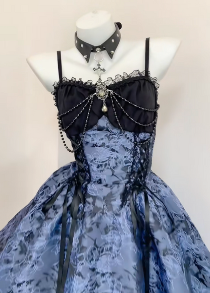 Fairy Spaghetti Straps A-Line Short Prom Dresses Jacquard Satin Gray Blue Party Dresses Sleeveless Birthday Dresses DP04319