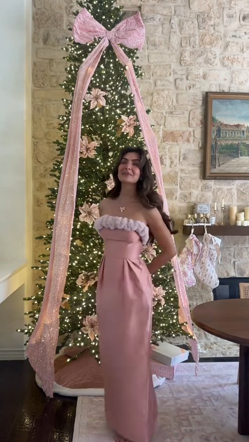 Cute Pink Sheath Long Prom Dresses Satin Strapless Evening Dresses Sleeveless Christmas Dresses DP04342