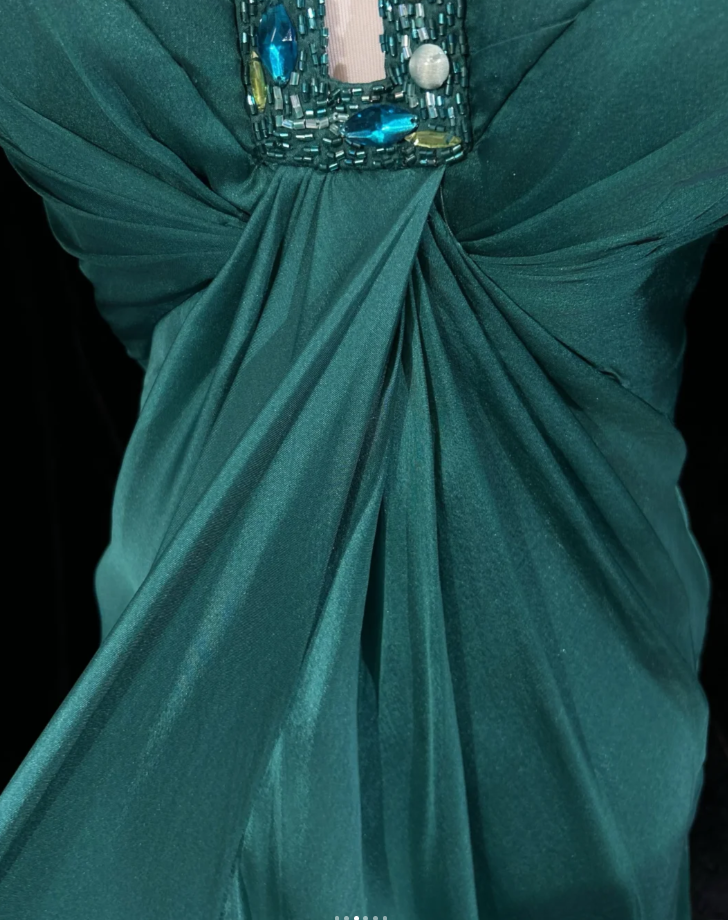 Jade Elegant Sheath Long Prom Dresses Satin Halter Evening Dresses Sleeveless Christmas Dresses DP04384