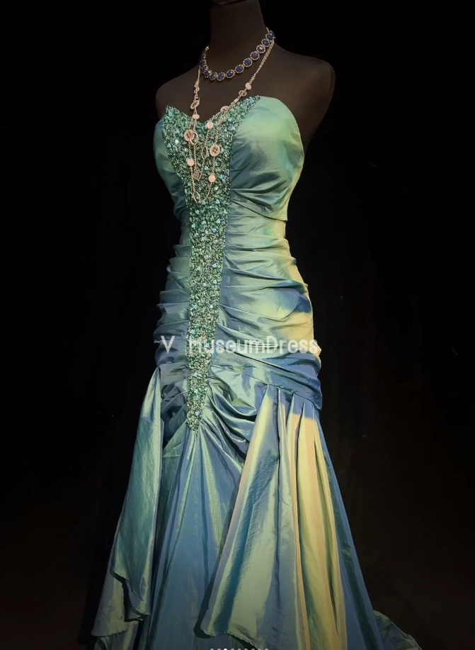Sweetheart Sheath Long Prom Dresses Chic Satin Evening Dresses Sleeveless Formal Dresses DP04400