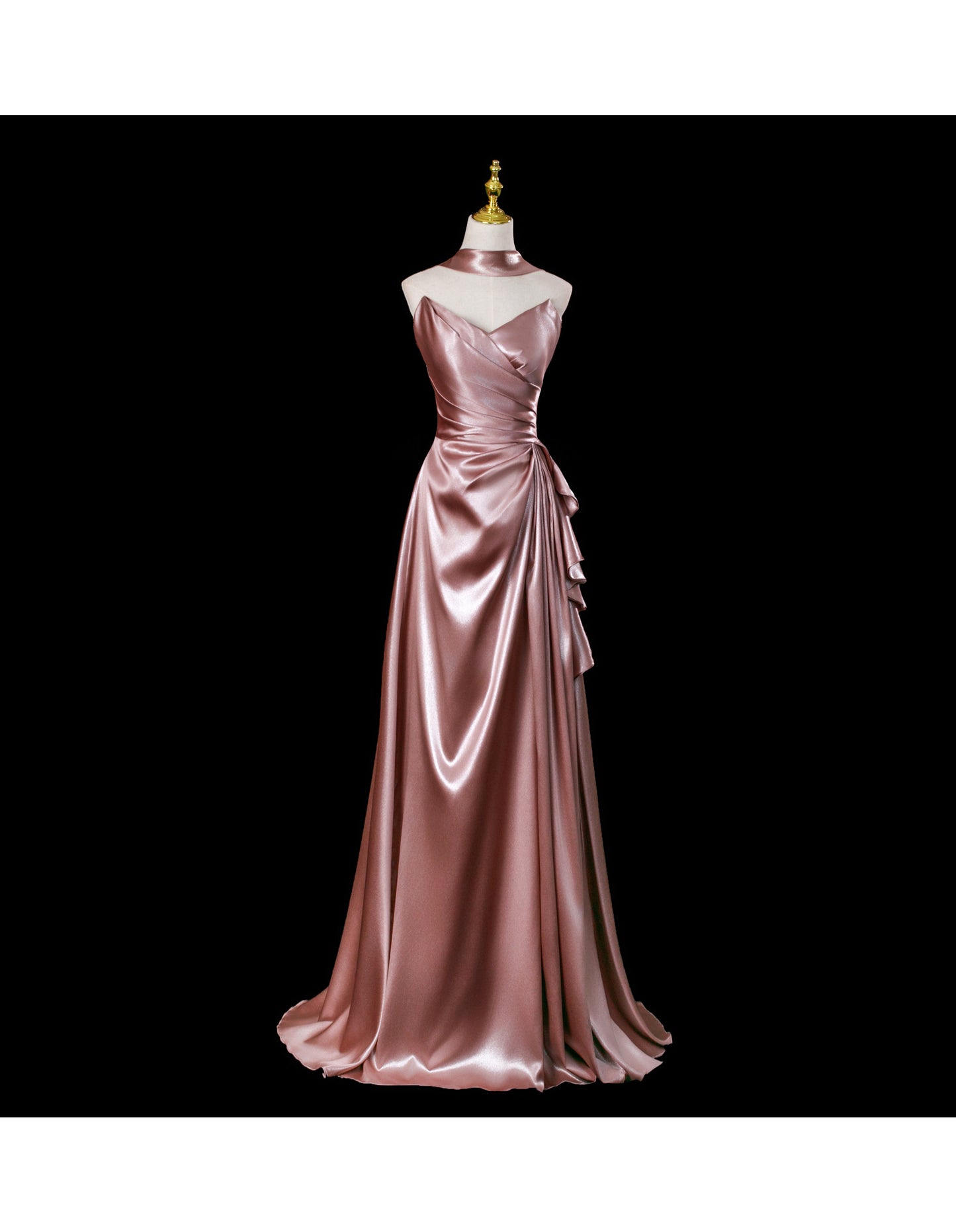 Fairy Off-shoulder Birthday Dresses Sheath Pink Long Prom Dresses Satin Sleevless Evening Dresses DP04426