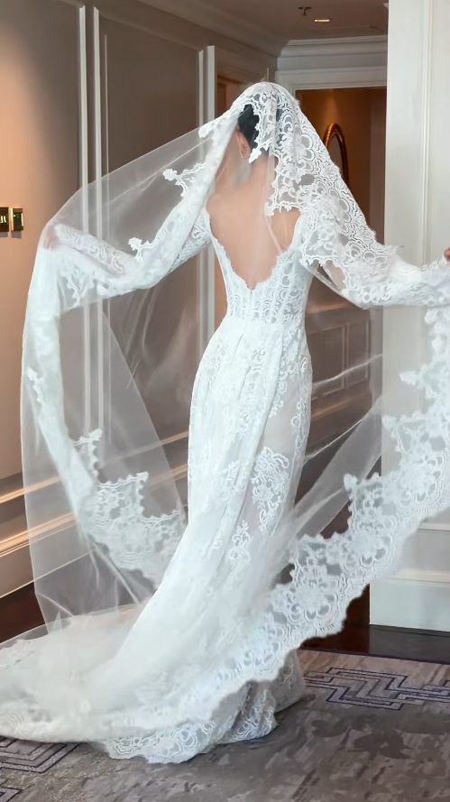 Timeless Sheath Long Wedding Dresses Tulle Applique White Bridal Dresses Backless Long Sleeves Bridal Gowns DP04516