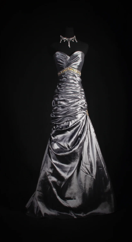 Robe de bal courte à bretelles spaghetti, gris argenté, robe de soirée courte, robe de bal Hoco DH2684