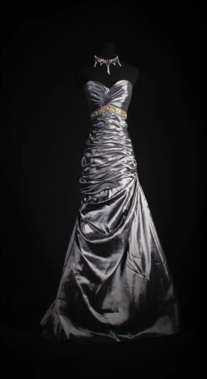 Robe de bal courte à bretelles spaghetti, gris argenté, robe de soirée courte, robe de bal Hoco DH2684