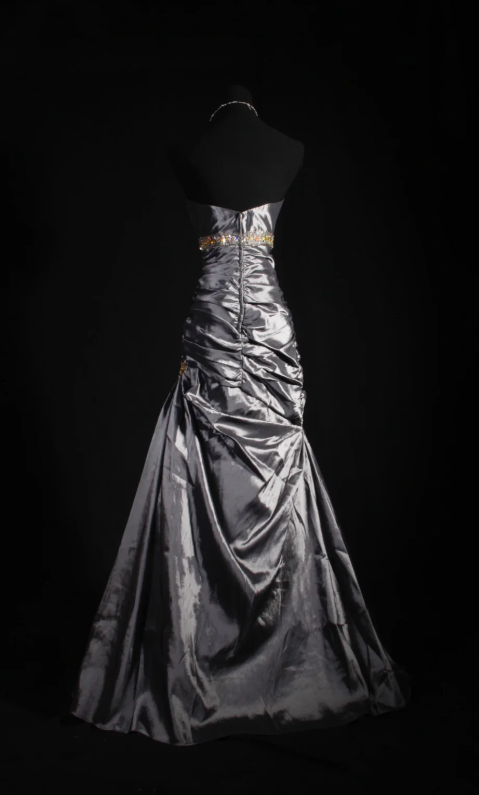 Robe de bal courte à bretelles spaghetti, gris argenté, robe de soirée courte, robe de bal Hoco DH2684
