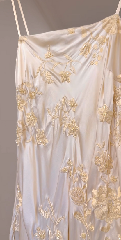 Vintage Champagne Prom Dresses Satin Sheath Long Evening Dresses Beaded Sleeveless Party Dresses DP04602