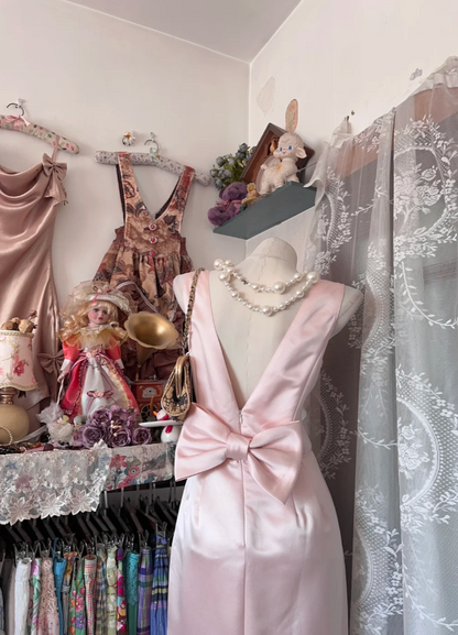 Vintage Sheath Pink Prom Dresses Satin Jewel Long Evening Dresses Sleeveless Party Dresses DP04607