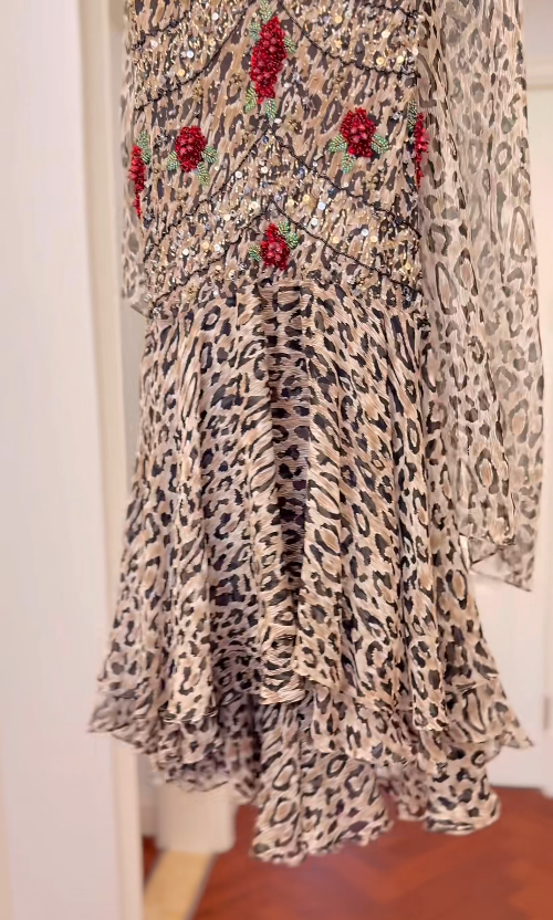 Sexy Sheath Leopard Short Prom Dresses Chiffon Spaghetti Straps Long Evening Dresses Sleeveless Party Dresses DP04611