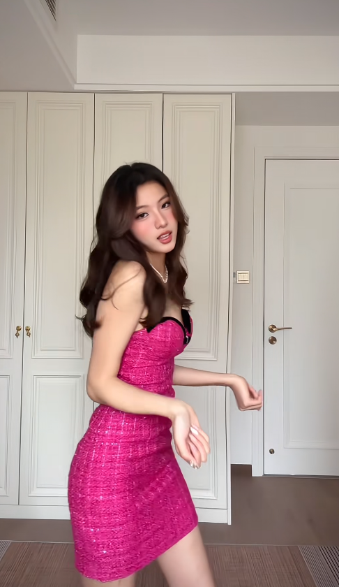 Sexy Sheath Hot Pink Short Prom Dresses Satin Sweetheart Evening Dresses Sleeveless Party Dresses DP04615