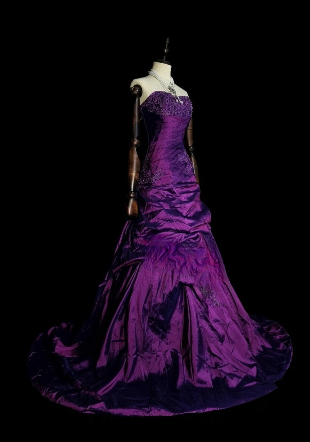 Simple Sheath Purple Long Prom Dresses Satin Strapless Evening Dresses Sleeveless Birthday Dresses DP04632