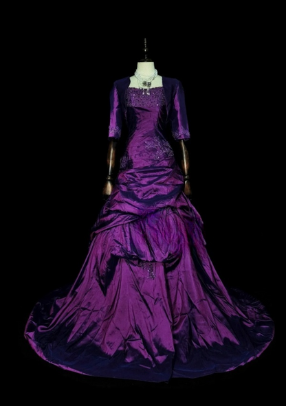 Simple Sheath Purple Long Prom Dresses Satin Strapless Evening Dresses Sleeveless Birthday Dresses DP04632