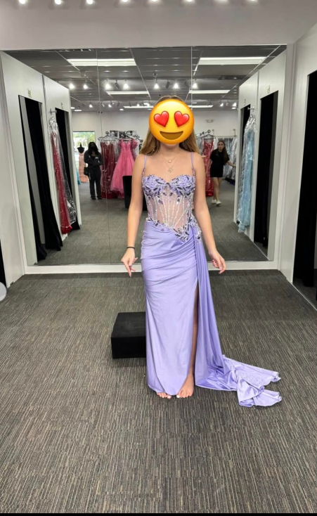 Glam Purple Sheath Long Prom Dresses Satin Beaded Sleeveless Party Dresses Spaghetti Straps Evening Dresses DP04646