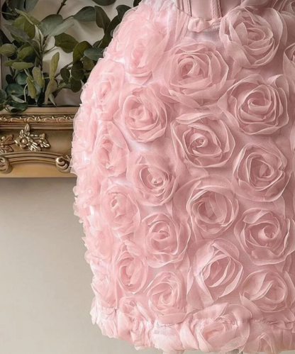 Elegant Sheath Short Prom Dresses Velvet Straps Party Dresses Sleeveless Pink Birthday Dresses DP04691