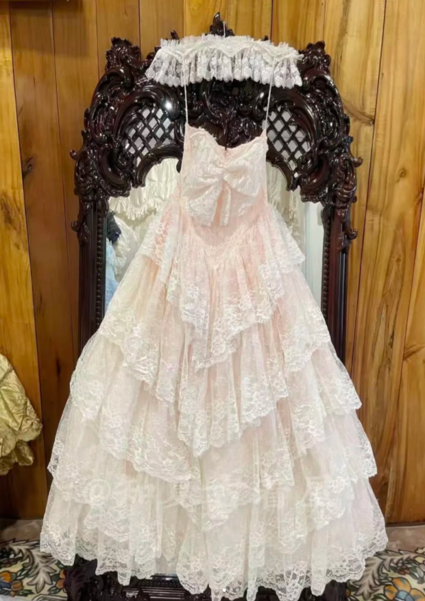 Chic White Long Prom Dresses Sweetheart A-line Evening Dresses Lace Sleeveless BIrthday Dresses DP04708