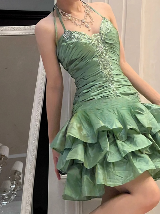 Süßes Ballkleid Spaghettiträger Silbergrau Mini Kurzes Formales Homecoming-Kleid Party Kurzes Ballkleid Hoco Kleider DH2684