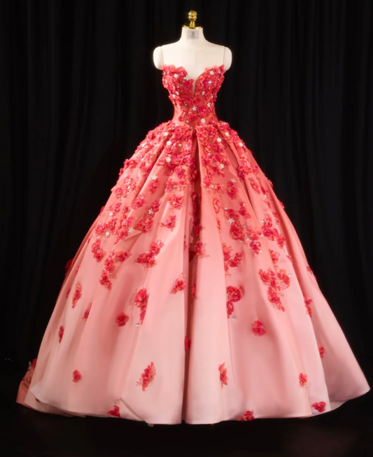 Gorgeous A-Line Burgundy Long Prom Dress Tulle Applique Sweetheart Sleeveless Evening Dress DP04842