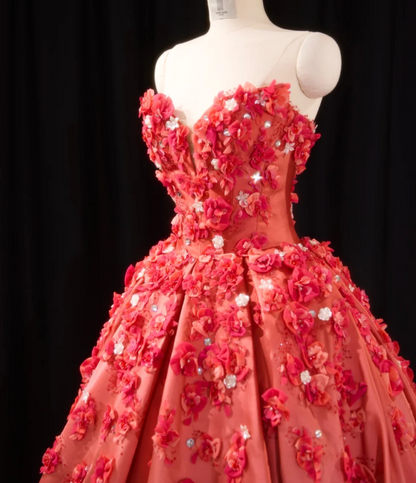 Gorgeous A-Line Burgundy Long Prom Dress Tulle Applique Sweetheart Sleeveless Evening Dress DP04842