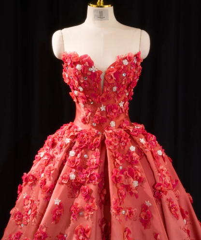 Gorgeous A-Line Burgundy Long Prom Dress Tulle Applique Sweetheart Sleeveless Evening Dress DP04842