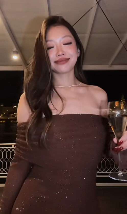 Chic Sheath Brown Long Prom Dress Rhistones Chiffon Off-shoulder Evening Dress DP04857