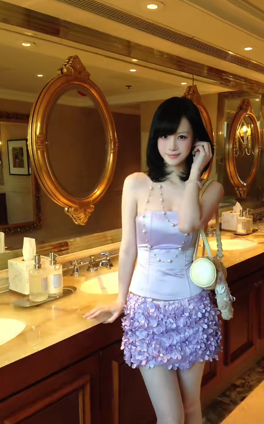 Sexy Sheath Lilac Short Prom Dress Satin Strapless Two-piece Evening Dress Sleeveless Birthday Dress DP04860